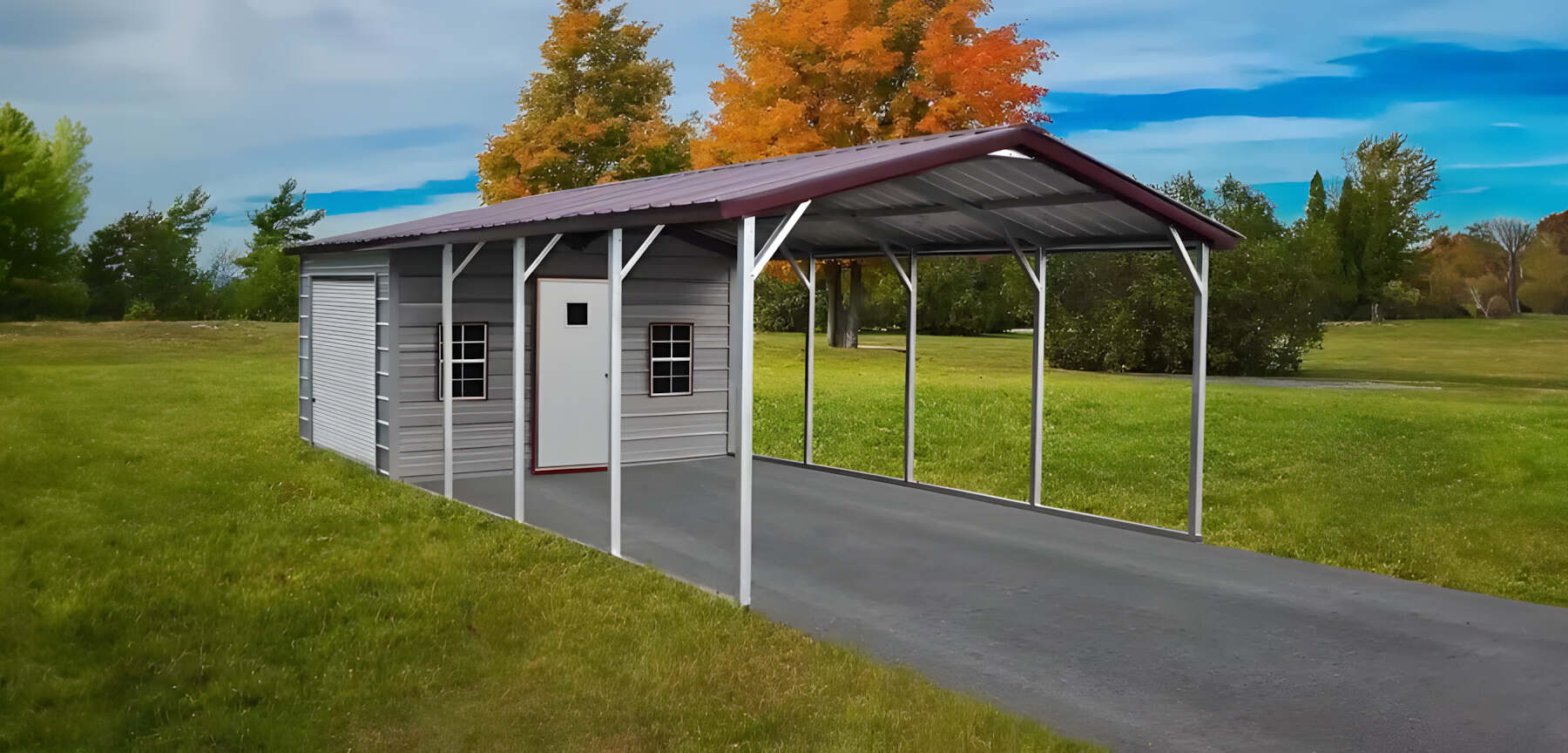 Carport with Storage - topsteelshed.com
